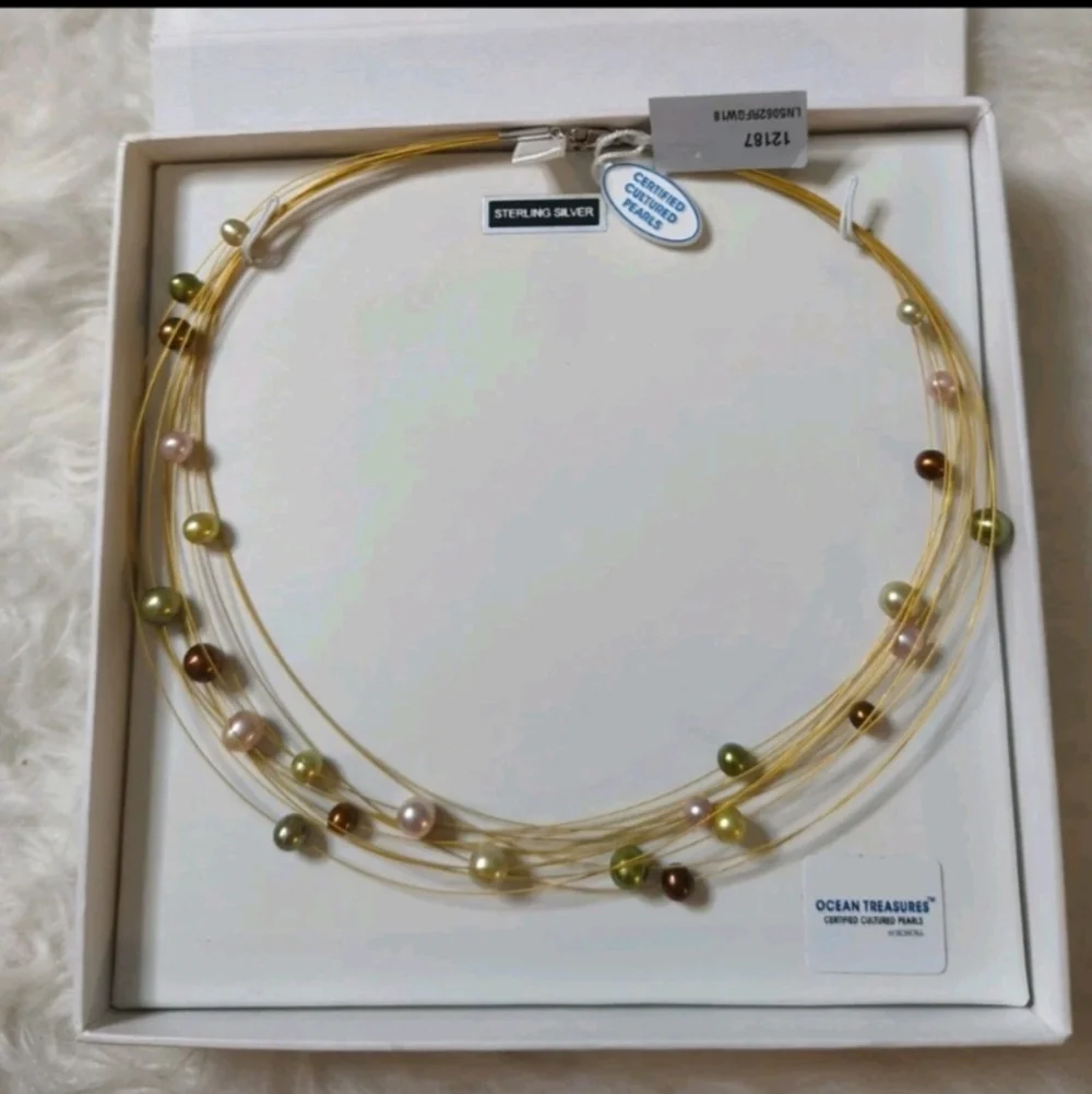 Ocean Treasures Certified Cultured Pearls by Honora Multi-Strand Sterling Silver - Picture 7 of 8